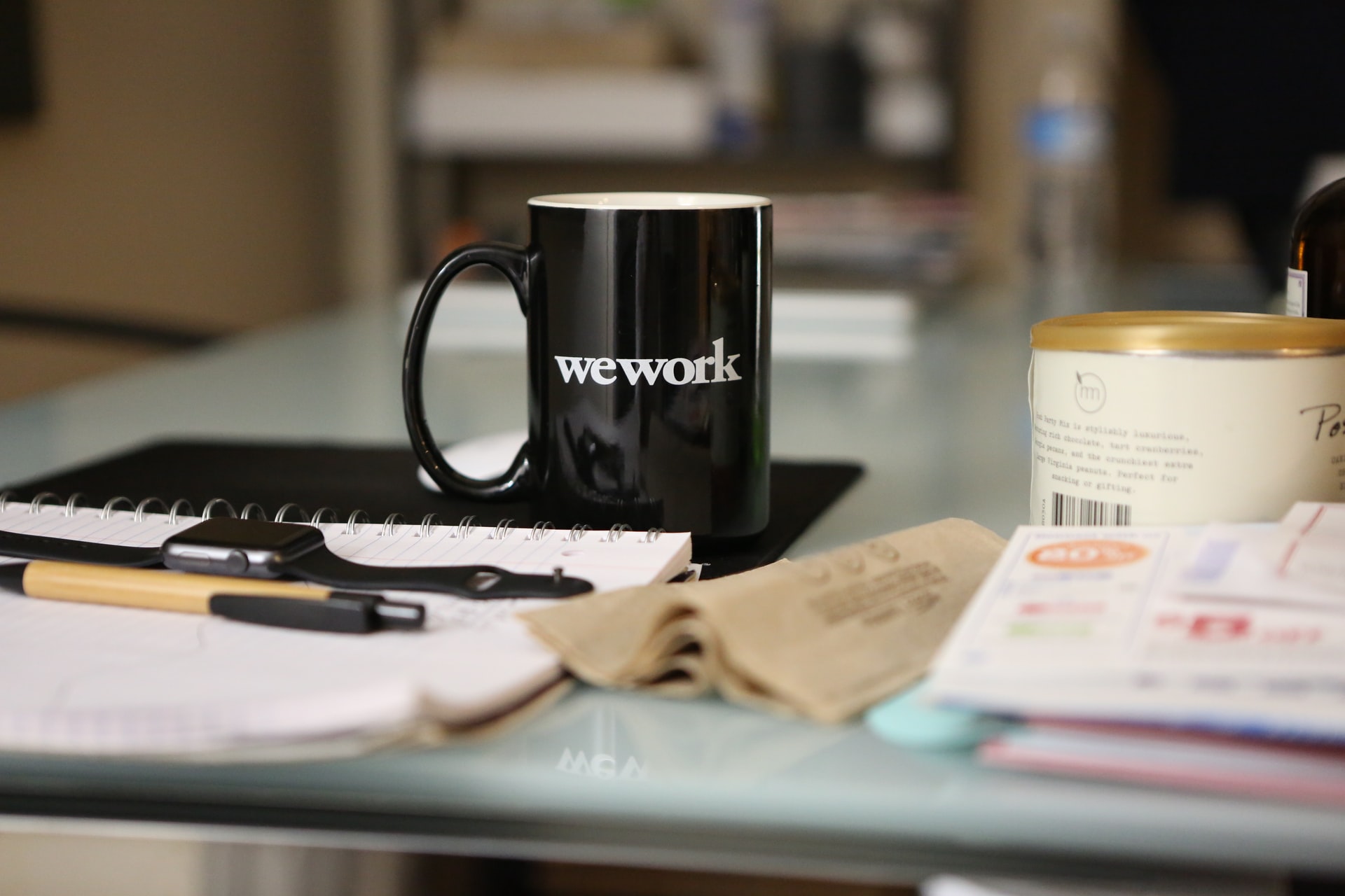 Image of coffee mug with WeWork logo